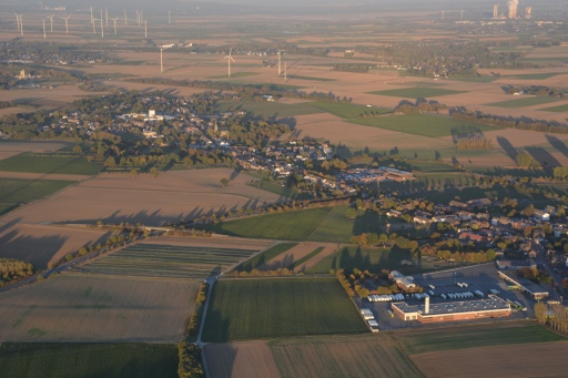 Linden-Neusen, in the background upper right power plant Weisweiler