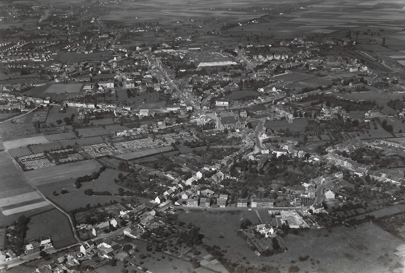 Luftbild von Würselen, ca. 1950